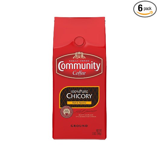 Community Coffee Premium Ground 100% Chicory, 12 oz., (Pack of 6)