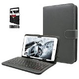 Tabsuit Keyboard Case Cover Stand for Dragon Touch 8I8 Windows Tablet M8 Android Tablet and more 8 inch phablets Black