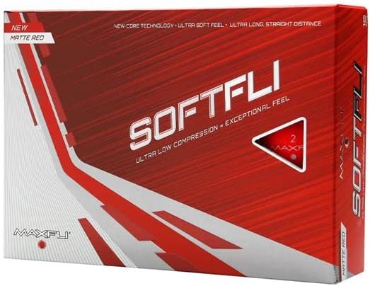 Maxfli Softfli Matte Golf Balls Red - Longer Distance-Ultra-Low Compression for an Exceptionally Soft Feel