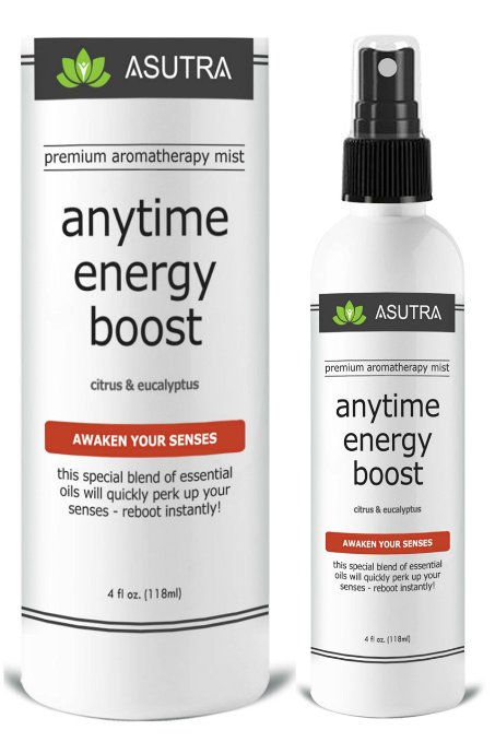 Premium Aromatherapy Mist - "ANYTIME ENERGY BOOST" - Awaken Your Senses - 100% ALL NATURAL & ORGANIC Room & Body Mist, Essential Oil Blend - Citrus & Eucalyptus - 100% GUARANTEED