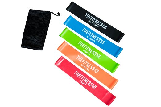 Exercise Resistance Bands Set of 5 - Elastic Strength Bands for Physical Therapy Stretching Toning Muscles and Weight Loss - Includes Free Carry Bag Quick Chart and Starting Guide