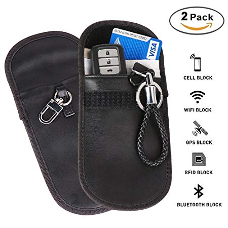 Faraday Cage Bag Car Key Fob Protecting Pouch Bag, FOB Shield Guard Keyless Entry Remote RFID, Anti-theft Lock Devices, Car Key Protector WIFI GSM LTE NFC RF