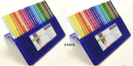 Staedtler Ergosoft Colored Pencils, Set of 24 Colors in Stand-up Easel Case (157SB24) (2, A)