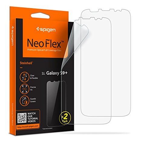 Spigen, Samsung Galaxy S9 Plus Screen Protector, [NeoFlex], Flexible Film, Not Glass, Case-Compatible, **Wet Applied**, 2Pack, Galaxy S9 Plus Screen Protector Film, S9  Screen Protector (593FL22900)