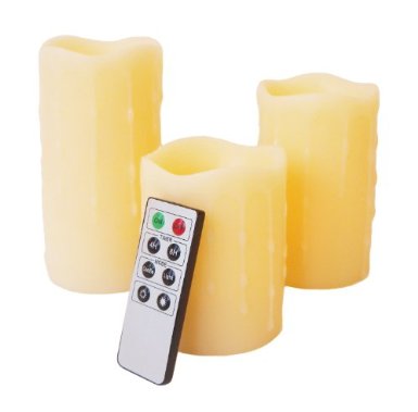 Frostfire Mooncandles Vanilla Scented Dripping Wax Candles with Remote Control, 4-inch/ 5-inch/ 6-inch