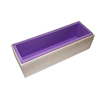 DD-life Flexible Rectangular Soap Silicone Loaf Mold Wood Box for 42oz Soap Making Supplies