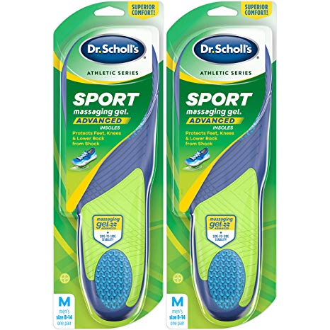 Dr. Scholl’s Sport Insoles (Pack of 2) // Superior Shock Absorption and Arch Support to Reduce Muscle Fatigue and Stress on Lower Body Joints (for Men's 8-14, Also Available for Women's 6-10)
