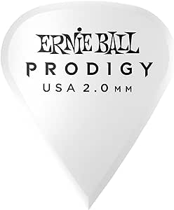 Ernie Ball Prodigy Guitar Picks, Sharp, White 2.0mm, 6-pack (P09341)