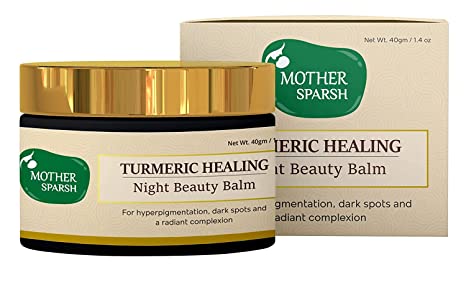 Mother Sparsh Turmeric Healing Night Beauty Balm for Dark Spots, Hyper Pigmentation & Radiant Complexion | Nourishing Night Cream With Moringa & Mango Butter - 40gm