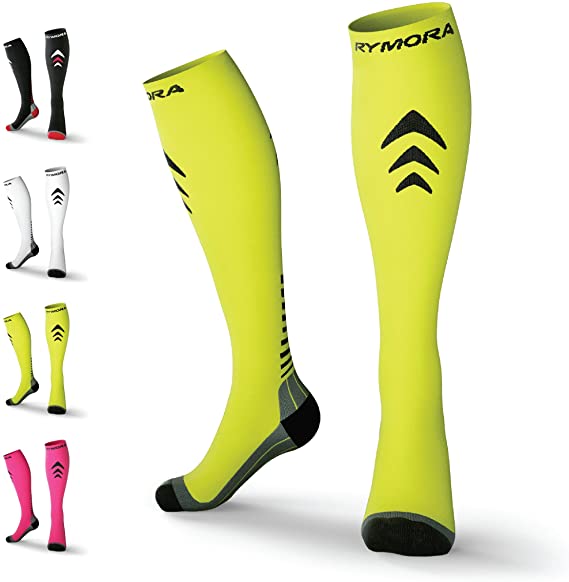 Rymora Compression Socks (Cushioned, Graduated Compression, Ergonomic fit for Men and Women, Seamless Toe Seams) (Ideal for Sports, Work, Flight, Pregnancy)