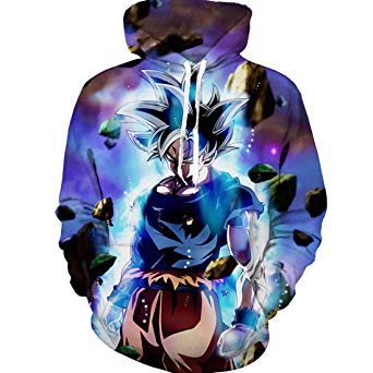 CHENMA Men Dragon Ball 3D Print Pullover Hoodie Sweatshirt with Kangaroo Pocket