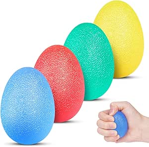 Vicloon Hand Grip Strength Trainer, 4 Pcs Stress Relief Balls for Adults and Kids, Hand Therapy Squeeze Exercise Stress Balls, Strength Hand Exercise Ball Squishy to Trainning Finger and Wrist