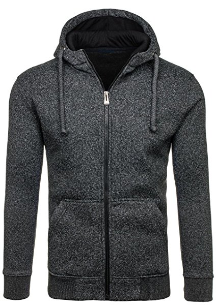 Mrignt Mens Full-Zip Hoodie Long Sleeve Pocket Casual Warm and Comfortable Sweatshirt.