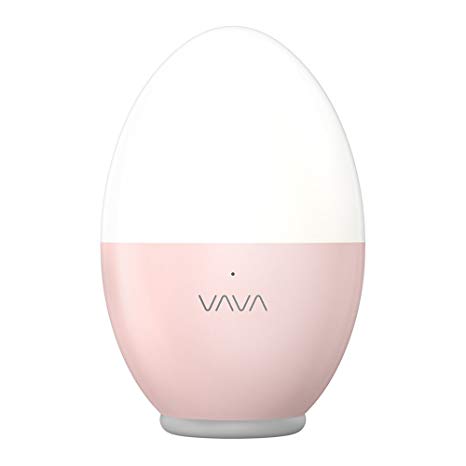 VAVA Night Lights for Kids, Baby Night light with Free Stickers, Eye Caring LED Nursery Lamp, Safe ABS PC, Adjustable Brightness and Warm White/ Cool White Color, 80 hours Runtime - Pink