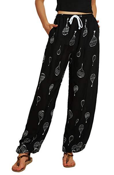 Urban CoCo Women's Floral Print Boho Yoga Pants Harem Pants Jogger Pants