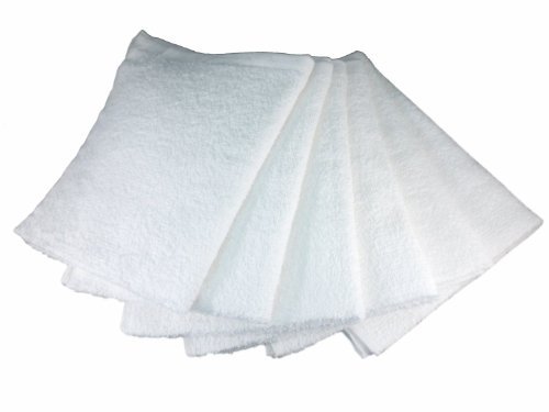 Comfitwear 36-Pack White Cotton Bar Mops, Terry Towels, 16" X 19"