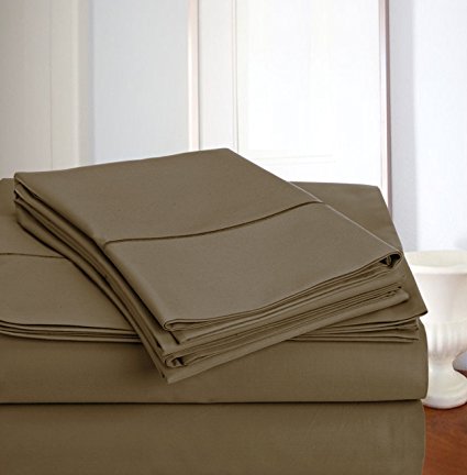 MEGA SALE TODAY! Luxury Sheets On Amazon-Highest Quality! Luxury 800 Thread count 100% Egyptian Cotton Ultra Soft Sheet Set, Queen - Taupe