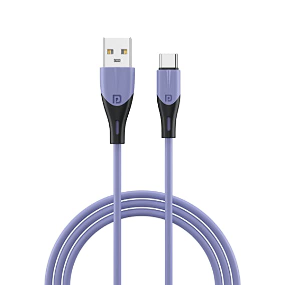 Portronics Konnect Way Type C Charge & Sync Cable with 3.0A Total Output, Tangle Resistant, TPE Material(Blue)