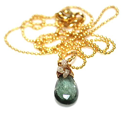 As Seen On Chasing Life Green Necklace Moss Aquamarine Necklace Rough Diamond Necklace