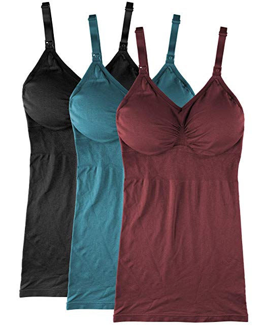 Womens Maternity Nursing Tank Cami for Breastfeeding with Adjustable Straps