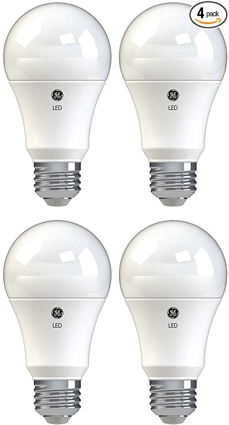 GE Lighting 36990 Basic LED (40-Watt Replacement), 380-Lumen A19 Bulb, Medium Base, Soft White, 4-Pack, Title 20 Compliant