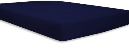 Utopia Bedding Luxurious 100% Combed Cotton Deep Pocket Fitted Sheet - Premium Quality Long Staple Fiber - Hypoallergenic, Breathable, Durable & Comfortable (Queen, Navy)