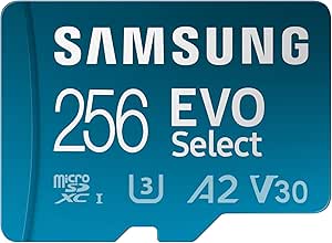 Samsung EVO Select (2024) microSD card   SD adapter, 256GB, Memory card for smartphone and tablet, UHS-I U3, 4K UHD, Full HD, 160 MB/s Read, MB-ME256SA/EU