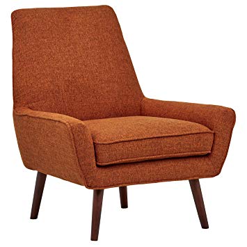 Rivet Jamie Mid-Century Low Arm Accent Chair, 31" W, Burnt Orange