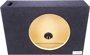 Bbox Single Vented 12 Inch Subwoofer Enclosure - Pro Audio Tuned Single Vented Car Subwoofer Boxes & Enclosures - Premium Subwoofer Box Improves Audio Quality, Sound & Bass - Nickel Finish Terminals