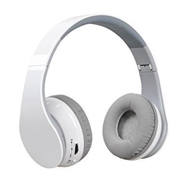 COOLEAD Stereo Foldable Headphones, Over-ear, noise cancelling, light weight, Wireless Wired Heasphone for Smartphones/ Mp3/4 Players/ Laptops/ Computers/ Tablet/ iphone/ samsung/ Ipod(White)