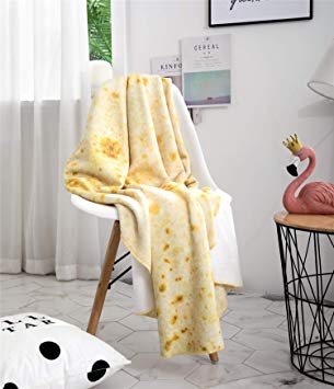 ST. BRIDGE Burritos Tortilla Blanket,Super Soft Food Tortillas Wrap Blanket Throw Flannel Plush Round Blanket for Bed Sofa Chair(47 inches)