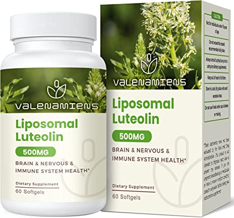 Valenameienes Liposomal Luteolin 500mg, High Absorption, Antioxidant Supplement, Luteolin Supplement for Boosts Brain, Nervous, & Immune System Health – 60 Softgels, 30-Day Supply