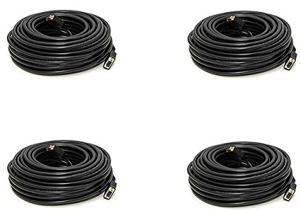 C&E 4 Pack, 25 Feet, VGA Male to Male Black, with ferrites Black, CNE503660