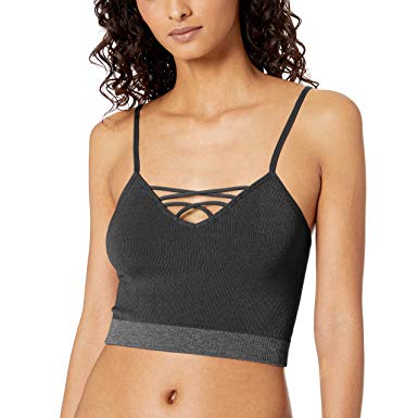 Amazon Brand - Mae Women's Seamless Criss-Cross Crop Bralette (for A-C cups)