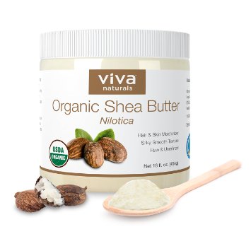 Viva Naturals Organic Shea Butter, 16 oz - Super Soft Grade A, Silky Smooth Texture &, Suitable for All Skin Types and Perfect for DIY Recipes