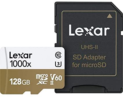 Lexar 128GB Professional 1000x microSDXC UHS-II Memory Card with SD Adapter, Up to 150MB/s Read Speed