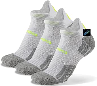 BRISIRA Coolmax Bamboo Viscose Compression Running Socks Ankle Low Cut Athletic Anti Blister Cushioned Seamless Odor Control