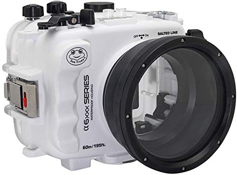 SeaFrogs 60M/195FT Waterproof housing A6xxx series Salted Line (White) For Sony a6500 a6400 a6300