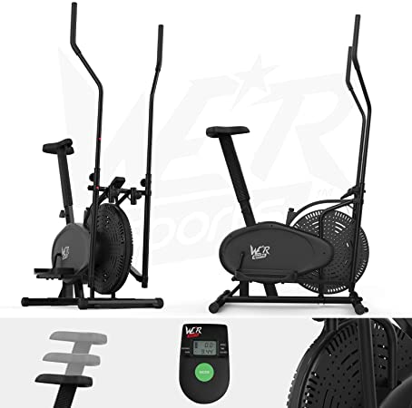 We R Sports 2-IN-1 ELLIPTICAL CROSS TRAINER & EXERCISE BIKE FITNESS CARDIO WORKOUT WITH SEAT