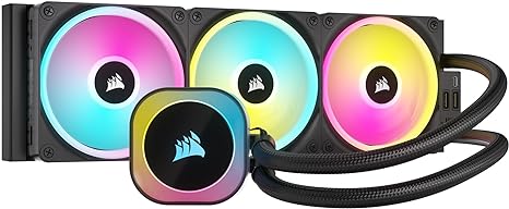 CORSAIR iCUE Link H150i RGB Liquid CPU Cooler - 360mm AIO - QX120 RGB Fans - Fits Intel® LGA 1700, AMD® AM5 - iCUE Link System Hub Included - Black