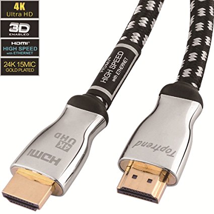 4K HDMI cable 25ft-HDMI 2.0 cord supports 1080p, 3D, 2160p, 4K UHD, HDR, Ethernet and Audio Return-CL3 for in-wall installation -28AWG braided for HDTV, Xbox, Blue-ray player, PS3, PS4, PC, Apple TV