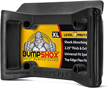 BumpShox XL - Front Car Bumper Protection, Ultimate Front Bumper Guard. Front Bumper Protection License Plate Frame. Tougher Than Steel !