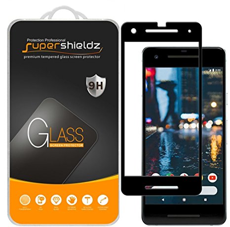 [2-Pack] Supershieldz for Google "Pixel 2" Tempered Glass Screen Protector, Anti-Scratch, Bubble Free, Lifetime Replacement Warranty (Black)