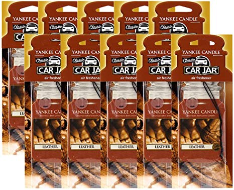 Yankee Candle Car Jar Leather Air Freshener (10 Pack)