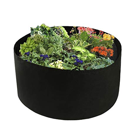 Xnferty 100 Gallons Extra Large Round Raised Garden Bed, Deep Soil Diameter 38"/Height 20" Planting Container Grow Bags Durable Felt Fabric Planter Pot for Plants,Vegetables,Flowers (Black)