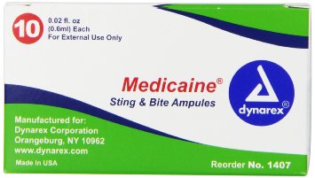 Dynarex Medicaine Insect Bite & Sting Swab, .02 oz, 10 Count