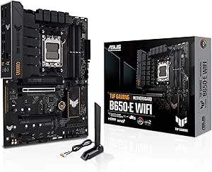 ASUS TUF GAMING B650-E WIFI Scheda Madre Gaming AMD, PCIe 5.0, Realtek 2,5 Gb Ethernet, Wi-Fi 6E, HDMI, DisplayPort, USB 20 Gbps Type-C, Ventola Xper4 con AI Cooling II, Audio DTS, Aura Sync RGB, Nero