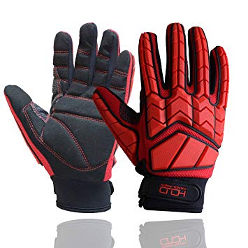 Anti Vibration Gloves, SBR Padding, TPR Protector Impact Gloves, Men Mechanic Work Gloves (Extra Large)