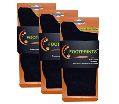 FootPrints Organic Cotton and Bamboo Men's Formal Socks Pack of 3- Black