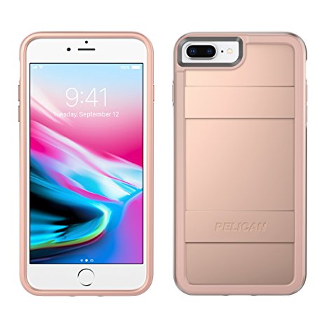 Pelican C24000-000B-MPRG iPhone 8 Plus Case | Protector Case - fits iPhone 6/6s/7/8 Plus (Metallic Rose Gold)